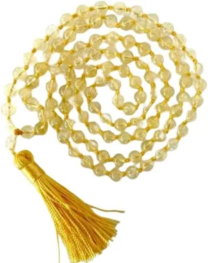Natural CITRINE 8mm 108 Mala Beads, Spiritual, Meditation Beads, Reiki, Japa Mala, Buddhist Prayer Beads, Yoga Bracelet, healing beads LKMALA-RRGU-2413