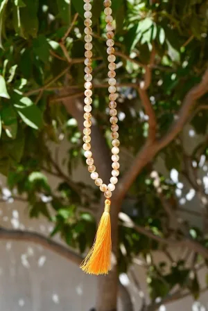 Natural Citrine 8mm 108 Mala Beads, Spiritual, Meditation Beads, Reiki, Japa Mala, Buddhist Prayer Beads, Yoga Bracelet, healing beads LKMALA-RRGU-82