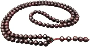 Natural Garnet 8mm 108 Mala Beads, Spiritual, Meditation Beads, Reiki, Japa Mala, Buddhist Prayer Beads, Yoga Bracelet, healing beads LKMALA-RRGU-180