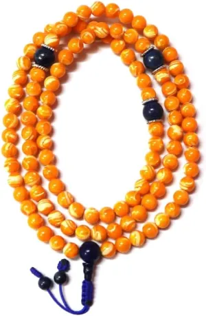Natural Golden Mother Of Pearl, lapis lazuli 8mm 108 Mala Beads, Spiritual, Meditation Beads, Reiki, Japa Mala, Buddhist Prayer Beads, Yoga Bracelet, healing beads LKMALA-RRGU-907