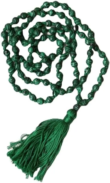 Natural green Malachite 6mm 108 Mala Beads, Spiritual, Meditation Beads, Reiki, Japa Mala, Buddhist Prayer Beads, Yoga Bracelet, healing beads LKMALA-RRGU-2581