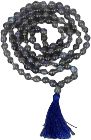 Natural Labradorite 8mm 108 Mala Beads, Spiritual, Meditation Beads, Reiki, Japa Mala, Buddhist Prayer Beads, Yoga Bracelet, healing beads LKMALA-RRGU-377