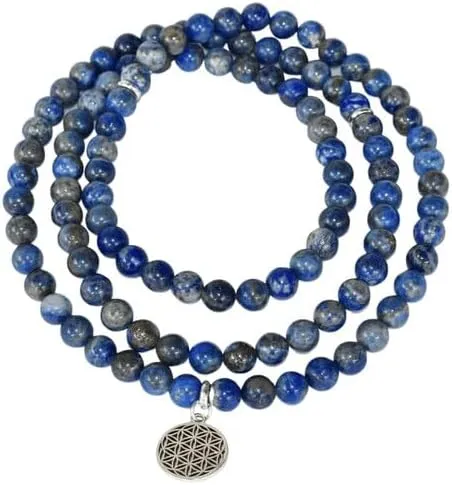 Natural Lapis Lazuli 8mm 108 Mala Beads, Spiritual, Meditation Beads, Reiki, Japa Mala, Buddhist Prayer Beads, Yoga Bracelet, healing beads LKMALA-RRGU-307