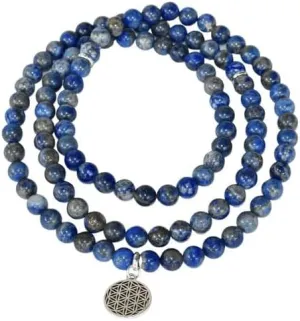 Natural Lapis Lazuli 8mm 108 Mala Beads, Spiritual, Meditation Beads, Reiki, Japa Mala, Buddhist Prayer Beads, Yoga Bracelet, healing beads LKMALA-RRGU-307