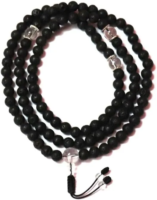 Natural Lava ,crystal bead 8mm 108 Mala Beads, Spiritual, Meditation Beads, Reiki, Japa Mala, Buddhist Prayer Beads, Yoga Bracelet, healing beads LKMALA-RRGU-924
