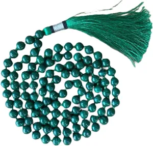 Natural Malachite 8mm 108 Mala Beads, Spiritual, Meditation Beads, Reiki, Japa Mala, Buddhist Prayer Beads, Yoga Bracelet, healing beads LKMALA-RRGU-612