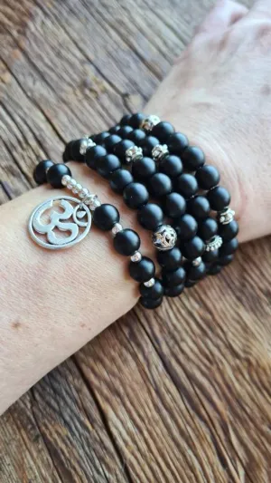 Natural Matte Onyx 6mm 108 Mala Beads, Spiritual, Meditation Beads, Reiki, Japa Mala, Buddhist Prayer Beads, Yoga Bracelet, healing beads LKMALA-RRGU-2707