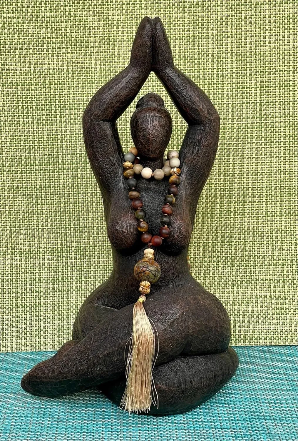 Natural Matte Picture Jasper and Tiger's Eye 8mm 108 Mala Beads, Spiritual, Meditation Beads, Reiki, Japa Mala, Buddhist Prayer Beads, Yoga Bracelet, healing beads LKMALA-RRGU-2913