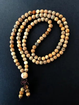 Natural Picture Jasper 6mm 108 Mala Beads, Spiritual, Meditation Beads, Reiki, Japa Mala, Buddhist Prayer Beads, Yoga Bracelet, healing beads LKMALA-RRGU-1238