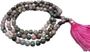 Natural Rhodonite 6mm 108 Mala Beads, Spiritual, Meditation Beads, Reiki, Japa Mala, Buddhist Prayer Beads, Yoga Bracelet, healing beads LKMALA-RRGU-324