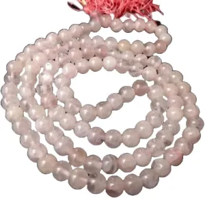 Natural Rose Quartz 8mm 108 Mala Beads, Spiritual, Meditation Beads, Reiki, Japa Mala, Buddhist Prayer Beads, Yoga Bracelet, healing beads LKMALA-RRGU-1590