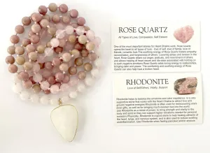 Natural ROSE Quartz,Rhodonite 8mm 108 Mala Beads, Spiritual, Meditation Beads, Reiki, Japa Mala, Buddhist Prayer Beads, Yoga Bracelet, healing beads LKMALA-RRGU-2401