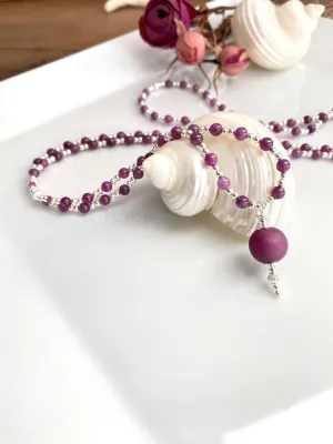 Natural ruby 4mm 108 Mala Beads, Spiritual, Meditation Beads, Reiki, Japa Mala, Buddhist Prayer Beads, Yoga Bracelet, healing beads LKMALA-RRGU-3442