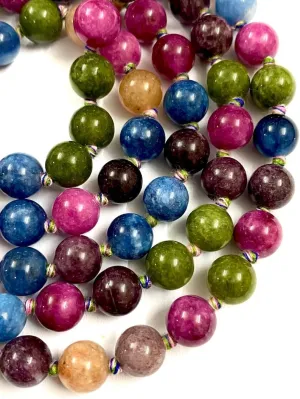 Natural Sapphire 8mm 108 Mala Beads, Spiritual, Meditation Beads, Reiki, Japa Mala, Buddhist Prayer Beads, Yoga Bracelet, healing beads LKMALA-RRGU-258, 34 inch