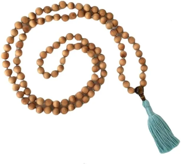 Natural Scented Wood 8mm 108 Mala Beads, Spiritual, Meditation Beads, Reiki, Japa Mala, Buddhist Prayer Beads, Yoga Bracelet, healing beads LKMALA-RRGU-3202