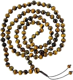 Natural tiger eye 6mm 108 Mala Beads, Spiritual, Meditation Beads, Reiki, Japa Mala, Buddhist Prayer Beads, Yoga Bracelet, healing beads LKMALA-RRGU-1343