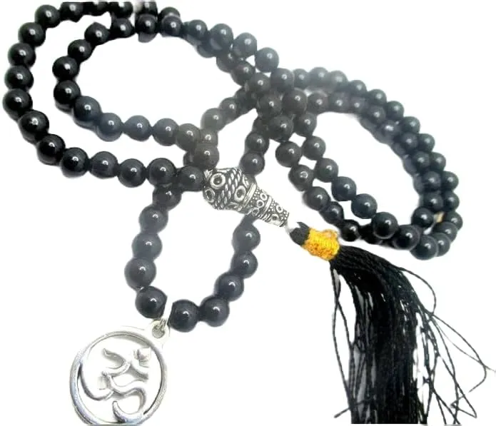 Natural Tourmaline 6mm 108 Mala Beads, Spiritual, Meditation Beads, Reiki, Japa Mala, Buddhist Prayer Beads, Yoga Bracelet, healing beads LKMALA-RRGU-3498, black
