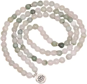 Natural White Jasper 8mm 108 Mala Beads, Spiritual, Meditation Beads, Reiki, Japa Mala, Buddhist Prayer Beads, Yoga Bracelet, healing beads LKMALA-RRGU-2826