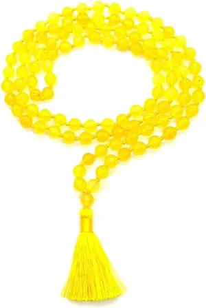 Natural Yellow Jade 6mm 108 Mala Beads, Spiritual, Meditation Beads, Reiki, Japa Mala, Buddhist Prayer Beads, Yoga Bracelet, healing beads LKMALA-RRGU-1746