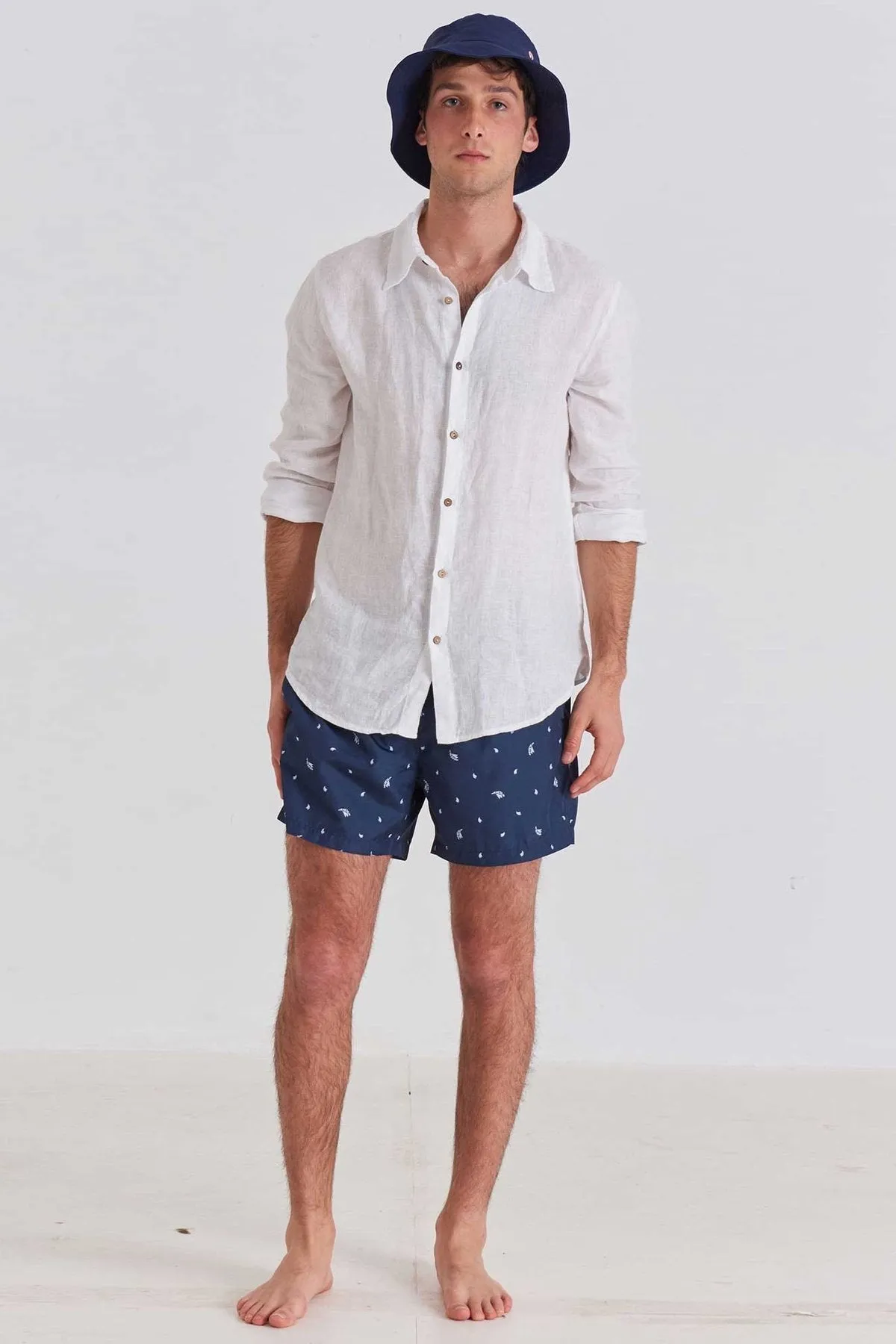Navy Mini Platanos Runner Swim Trunks