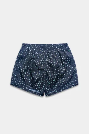 Navy Spotted Runner Swim Trunks