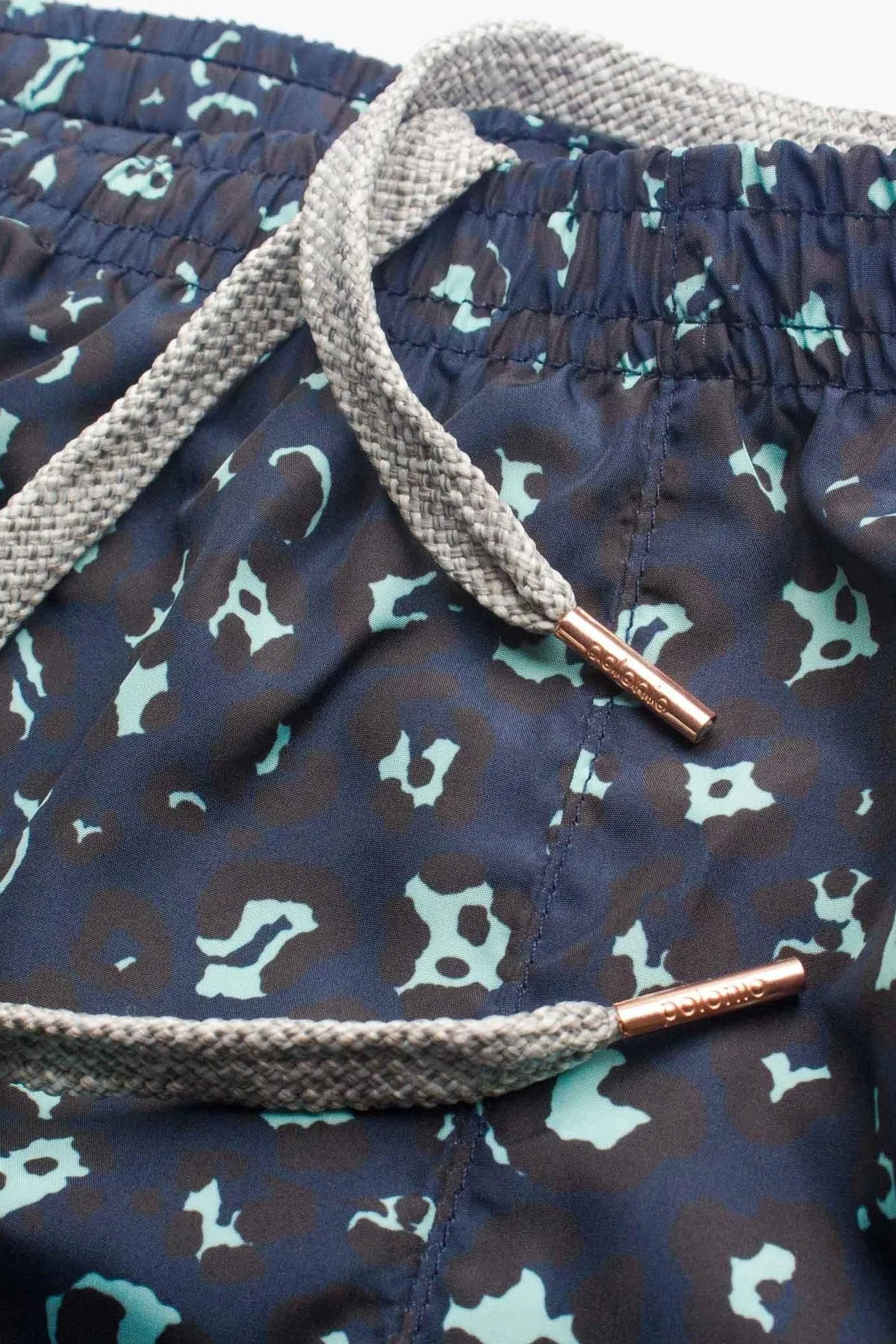 Navy Spotted Runner Swim Trunks