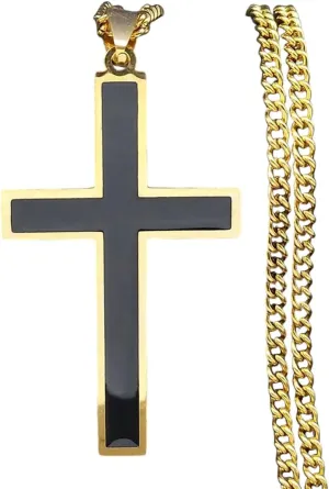 New 2025 Arrival Hip Hop Punk Jesus Cross Pendant Long Necklace For Women Men Stainless Steel Gold-Plated Christianity Necklaces With For You Accessories Trendy Creative Gift