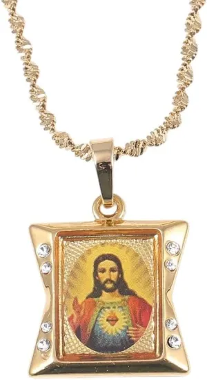 New 2025 Jesus Head Pendant Necklaces Gold Color Chain Women Christian Jewelry Crucifix Decoration Jewelry Commemorative With For You Accessories Trendy Creative Best For Gift