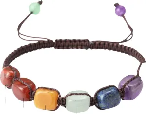 New 2025 Natural Gemstone 7 Yoga Prayer Beaded Bracelet Woven Adjustable Bracelet Women's Jewelry Gifts Decoration Jewelry Commemorative with for You Accessories Trendy Creative Best for Gift