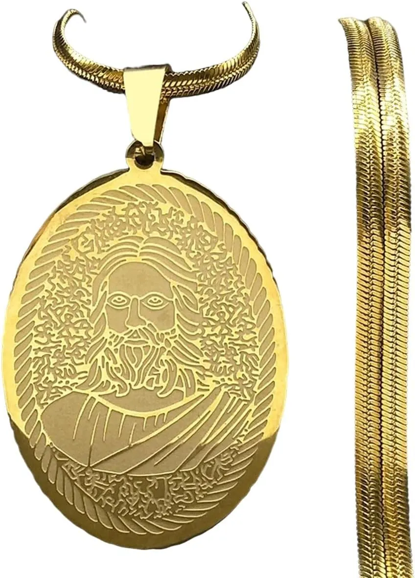 New 2025 Personality Jesus Pendant Necklace for Men Women Stainless Steel Gold Color Religious Necklaces Jewelry Birthday Gift Jewelry Fashion Accessories Creative Gift