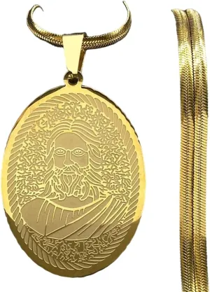 New 2025 Personality Jesus Pendant Necklace for Men Women Stainless Steel Gold Color Religious Necklaces Jewelry Birthday Gift Jewelry Fashion Accessories Creative Gift