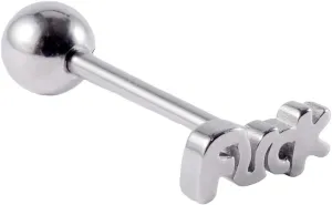 New 2025 Unisex 1Pc Stainless Steel Letter Tongue Stud Ring Man Punk Personality Barbell Piercing Jewelry For Women Body Decoration Luxury With You Accessories Trendy For Women And Men