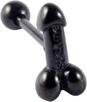 New 2025 Unisex 1Pc Stainless Steel Tongue Rings Middle Finger Barbell 16Mm Slave Ring Piercing Forbidden Body Decoration Jewelry Luxury Accessories Trendy Best For Gift For Women And Men