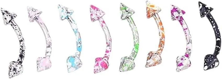 New 2025 Unisex Painted Mix Eyebrow Piercing Set Stainless Steel Spike Ring Lot Multipack Tongue Snake Bite Barbell Jewelry Findings Fashion Trendy Accessories Creative Gift For Women And Men