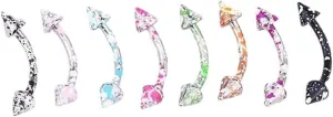 New 2025 Unisex Painted Mix Eyebrow Piercing Set Stainless Steel Spike Ring Lot Multipack Tongue Snake Bite Barbell Jewelry Findings Fashion Trendy Accessories Creative Gift For Women And Men