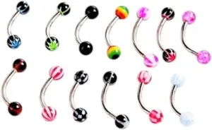 New 2026 Arrive Unisex Painted Mix Eyebrow Piercing Set Stainless Steel Spike Ring Lot Multipack Tongue Snake Bite Barbell Jewelry Findings Fashion Trendy Accessories Creative Gift For Women And Men