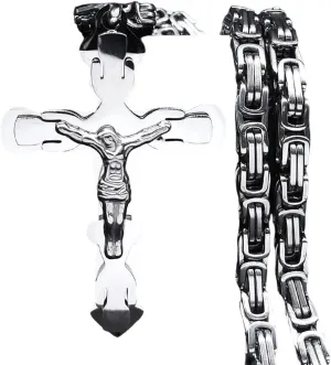 New For 2025 Christ God Cross Jesus Pendant Necklace For Men Stainless Steel Crucifix Necklaces Christmas Gift Jewelry Colar Masculino Fashion Accessories Creative Gift