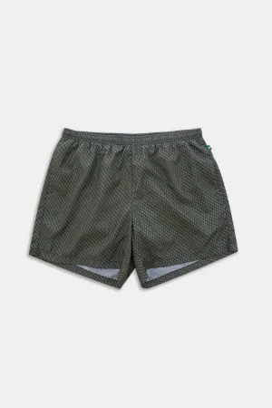 Olive Check Runner Swim Trunks
