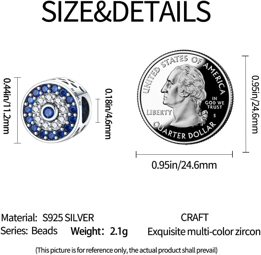 Pandach 925 Sterling Silver Charms for Bracelets Necklace with 5A CZ Stones Dangle Pendant Bead Jewelry Beads Gifts for Women