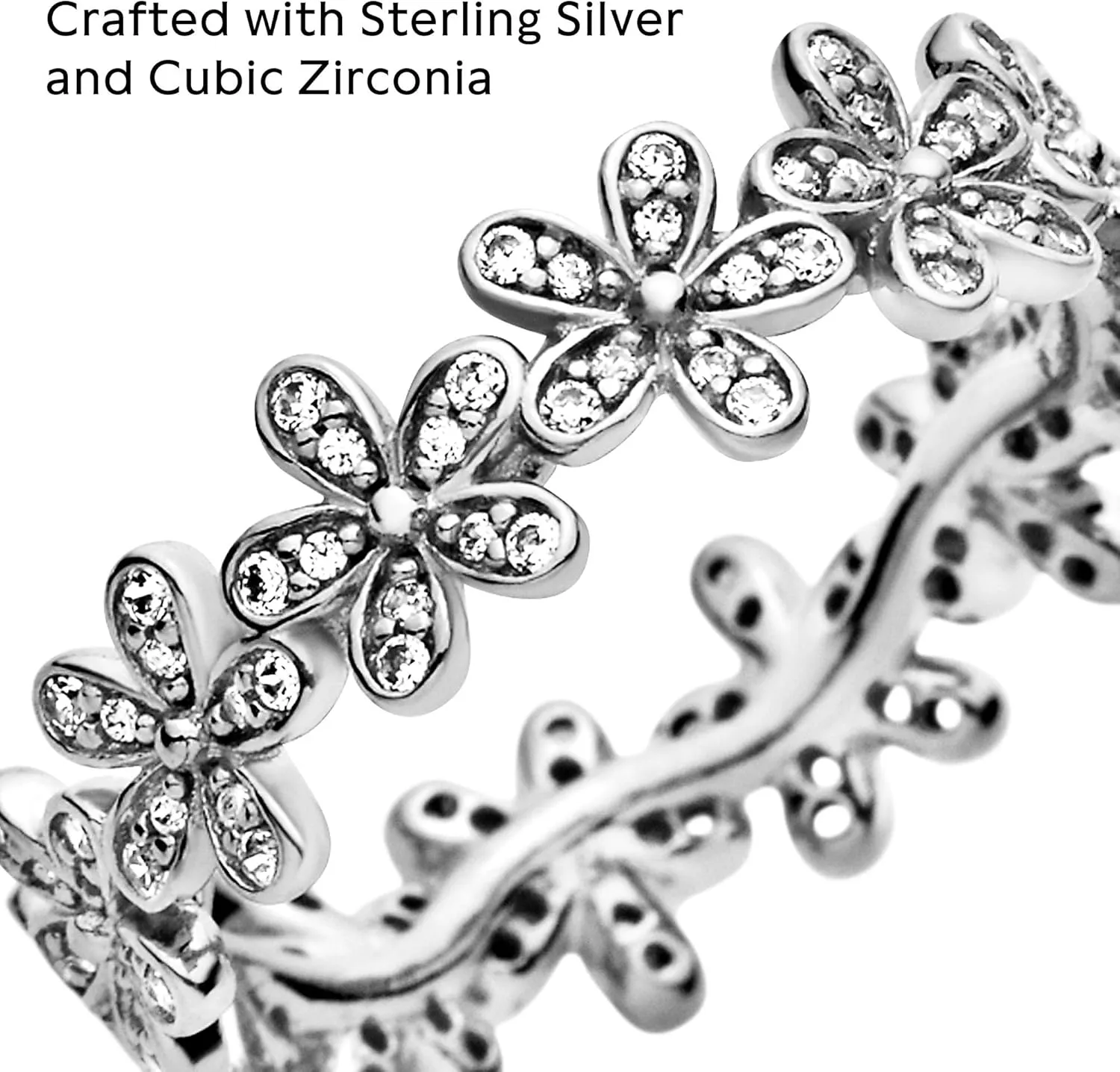 Pandora Daisy Flower Ring - Ring for Women - Gift for Her - Cubic Zirconia - With Gift Box