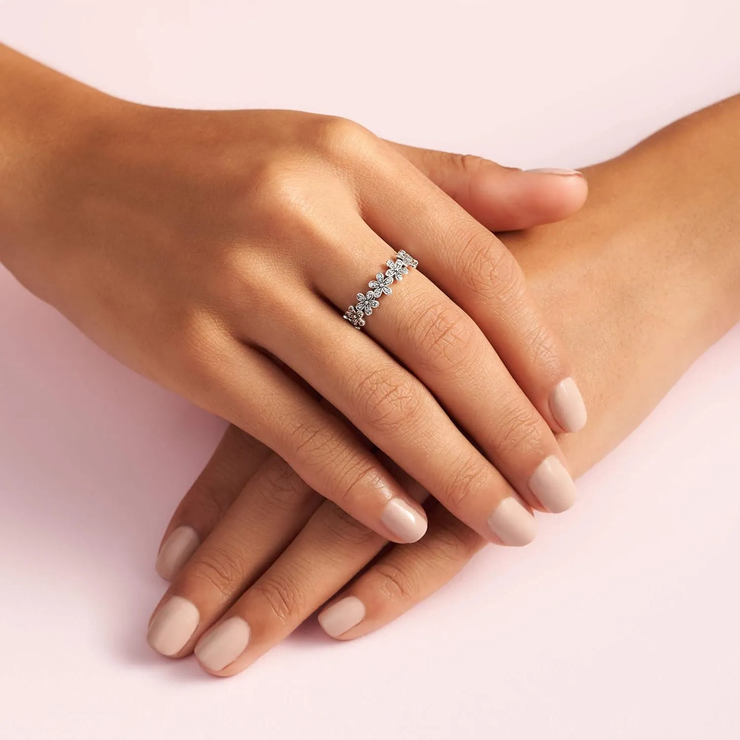 Pandora Daisy Flower Ring - Ring for Women - Gift for Her - Cubic Zirconia - With Gift Box