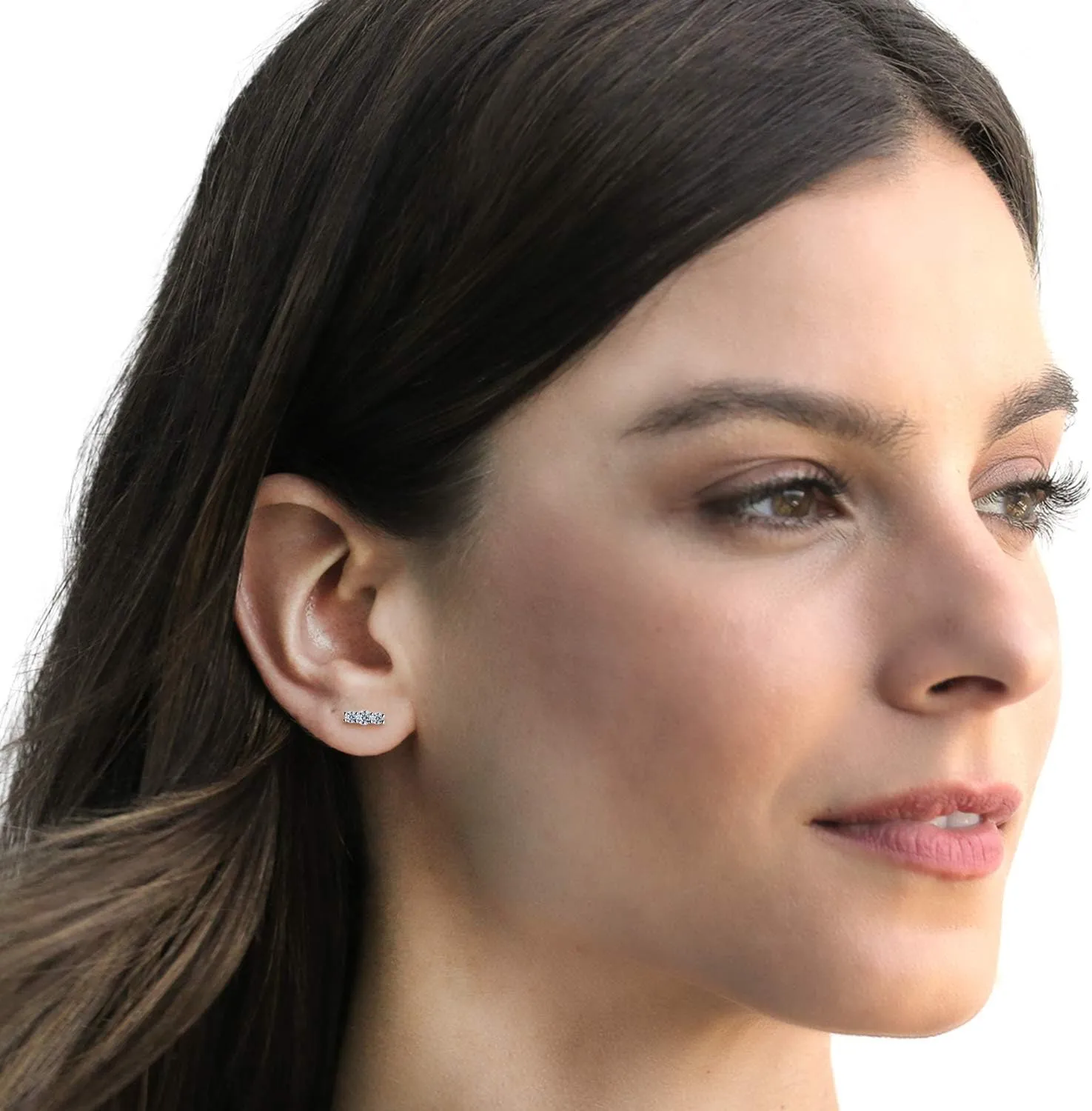 PAVOI 14K Gold Plated 925 Sterling Silver CZ Simulated Diamond Earrings | Dainty Geometric Shape Mini Bar Stud Earrings for Women