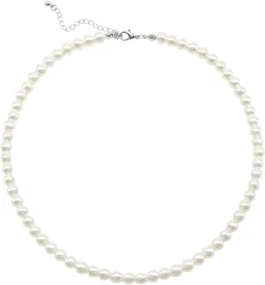 Pearl Choker Necklace for Women Faux Pearl Beads Strand Necklace Earring Set Costume Jewelry