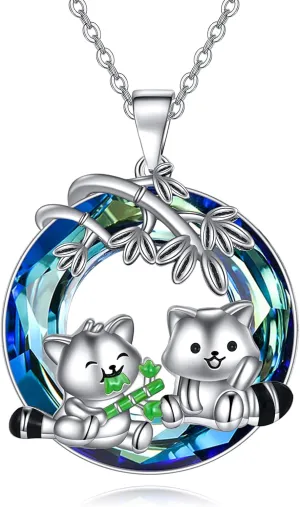Penguins/Sloths/Pandas/Owls/Red Panda/Giraffe/Cats/Llamas/Dinosaur/Bear/MonkeyPig/Easter Bunny Necklaces Penguin Gifts 925 Sterling Silver Hugging Penguins Cute Animal Jewelry for Women Sister