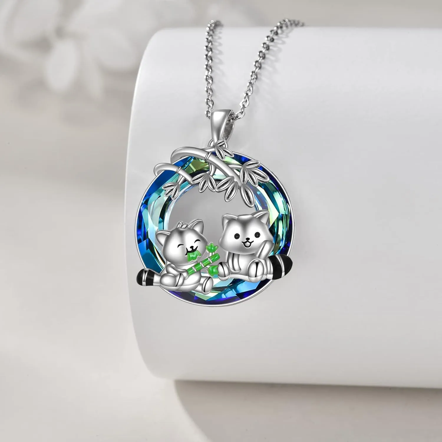Penguins/Sloths/Pandas/Owls/Red Panda/Giraffe/Cats/Llamas/Dinosaur/Bear/MonkeyPig/Easter Bunny Necklaces Penguin Gifts 925 Sterling Silver Hugging Penguins Cute Animal Jewelry for Women Sister