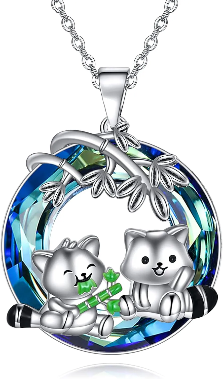 Penguins/Sloths/Pandas/Owls/Red Panda/Giraffe/Cats/Llamas/Dinosaur/Bear/MonkeyPig/Easter Bunny Necklaces Penguin Gifts 925 Sterling Silver Hugging Penguins Cute Animal Jewelry for Women Sister