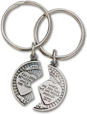 Pewter Mizpah Key Ring Two Pack