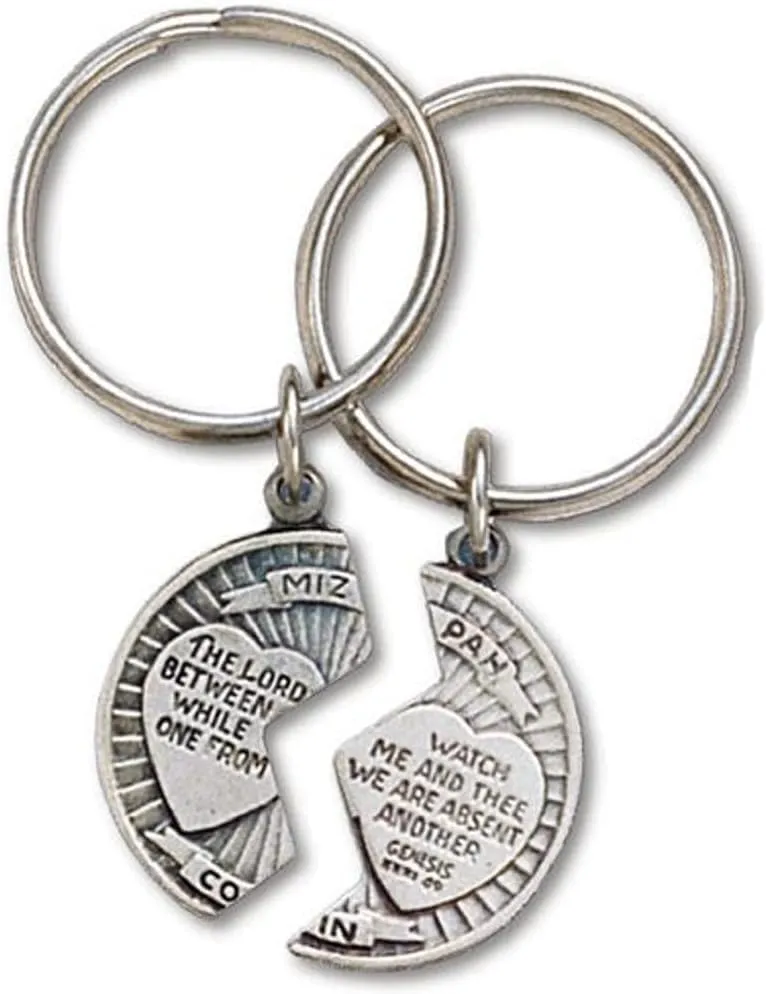 Pewter Mizpah Key Ring Two Pack