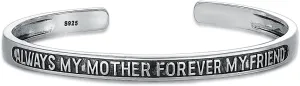 POIUY Inspirational Bracelet for Women Men Sterling Silver Strength Mantra Cuff Bracelet Set Anniversary Birthday Graduations Jewelry Gift for Everyone You Love