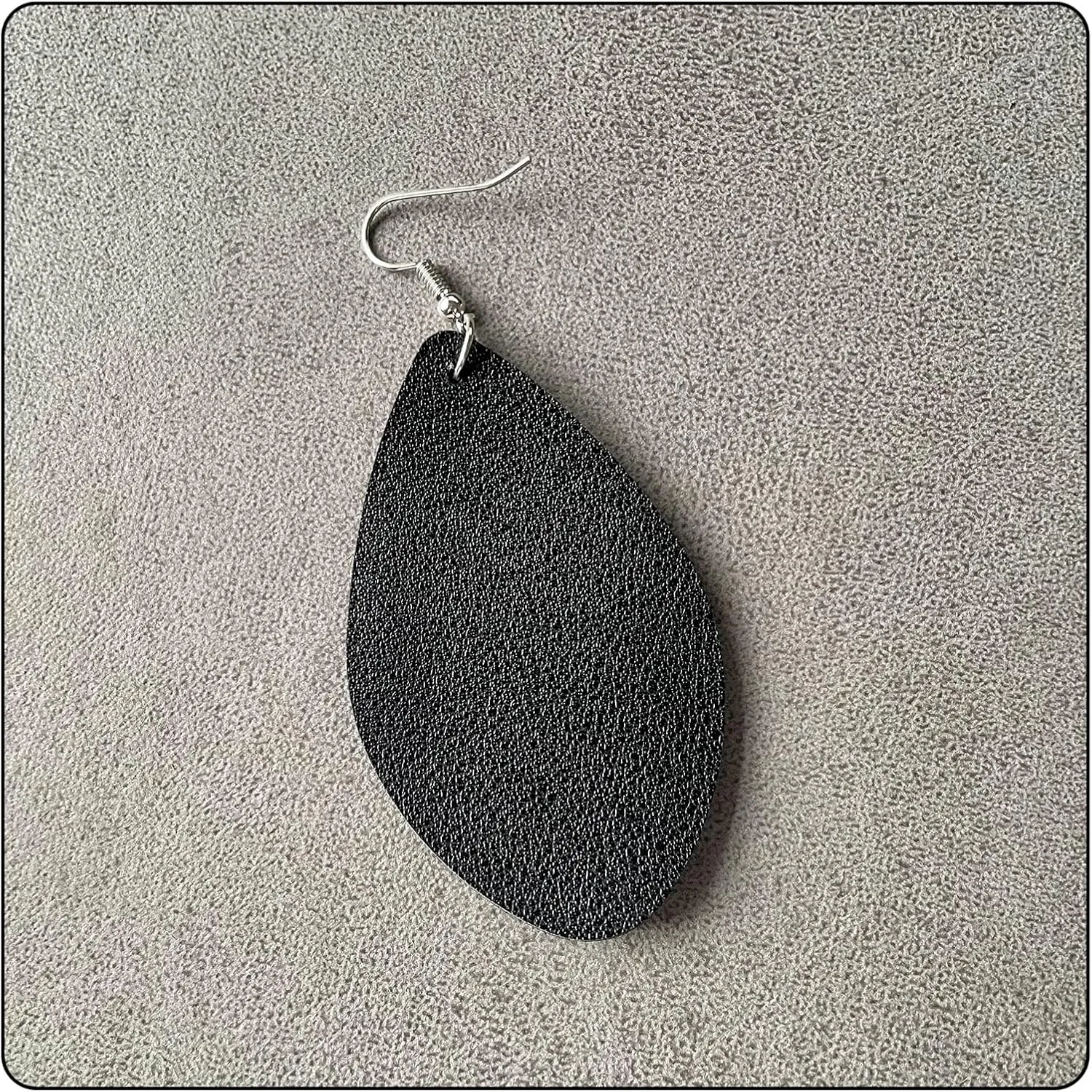 Punk Rock 2PCS Alloy Hook Earrings Drop Dangle Baseball Pattern Multi-layer Leather Earrings